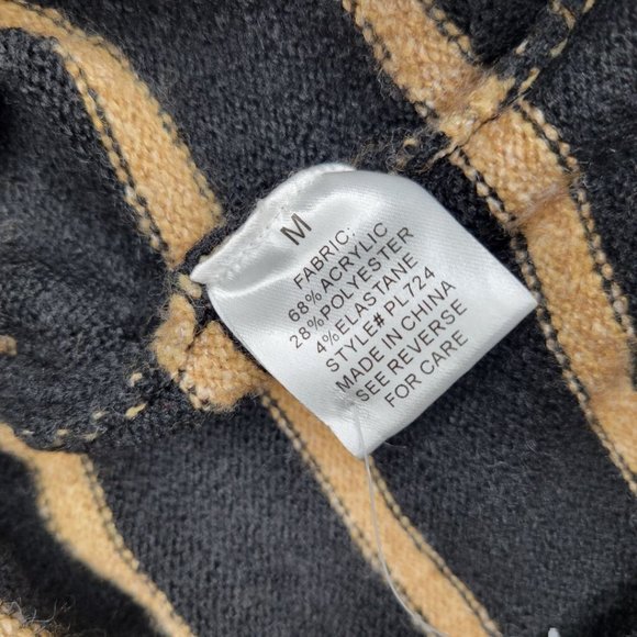 BLACK AND BROWN CREWNECK HORIZONTAL STRIPPED SWEATER FOR WOMEN - Picture 10 of 11